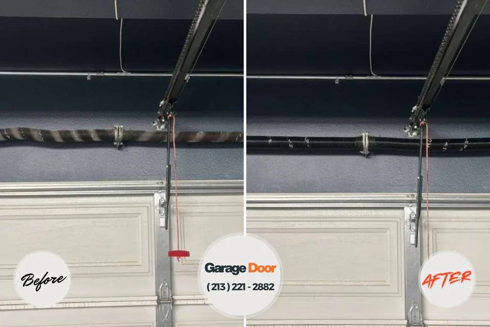Before and after: garage door repair Home, WA